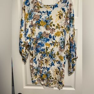 Floral open tie back dress